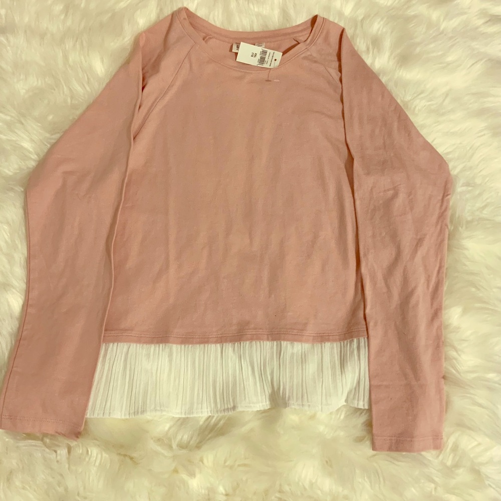 long sleeve pink blouse